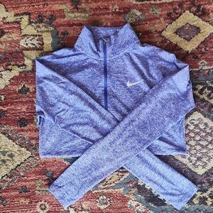 Nike Heathered Blue Quarter-Zip Top